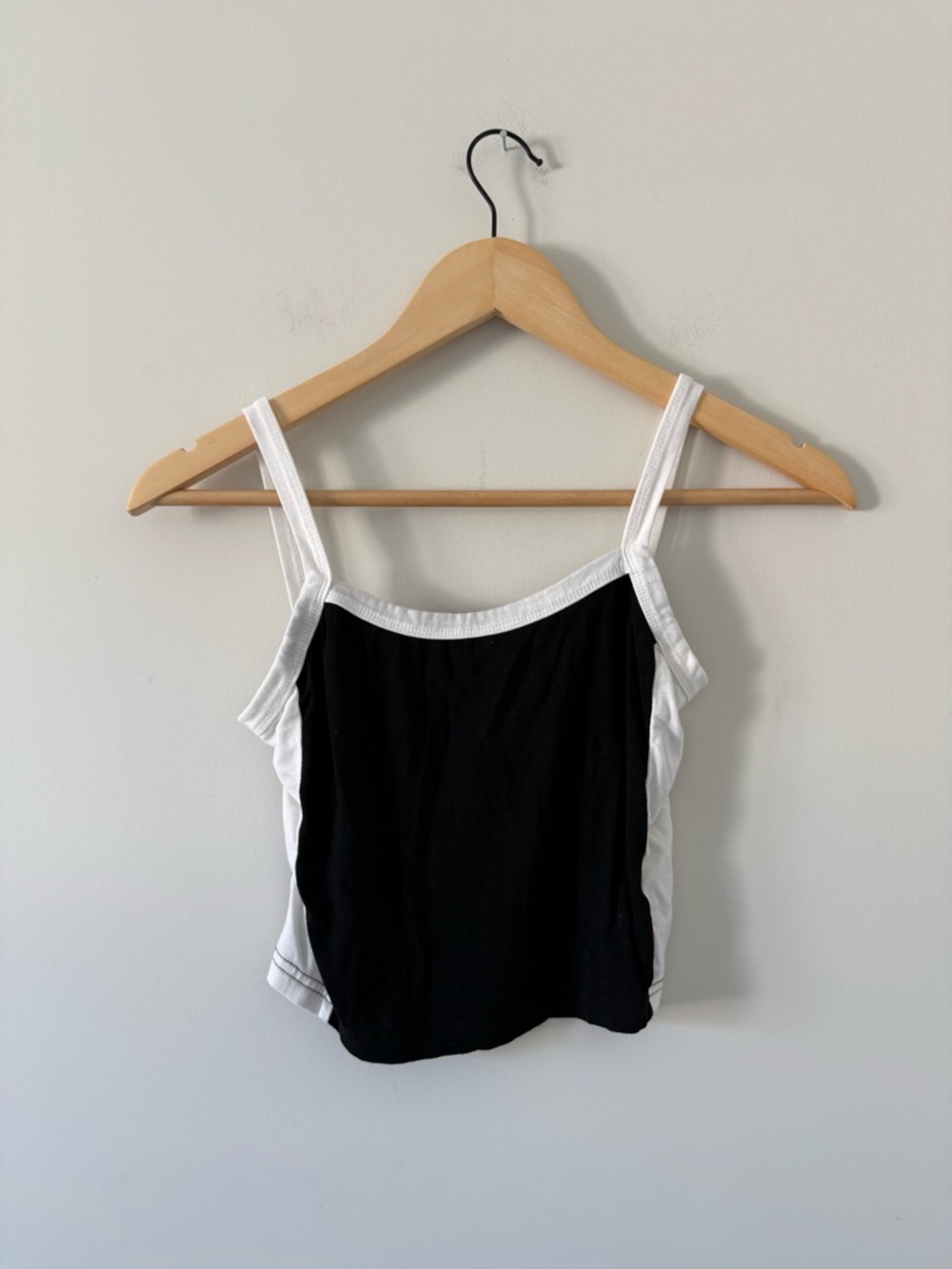Black Tank Top with White Contrast Trim (size medium)